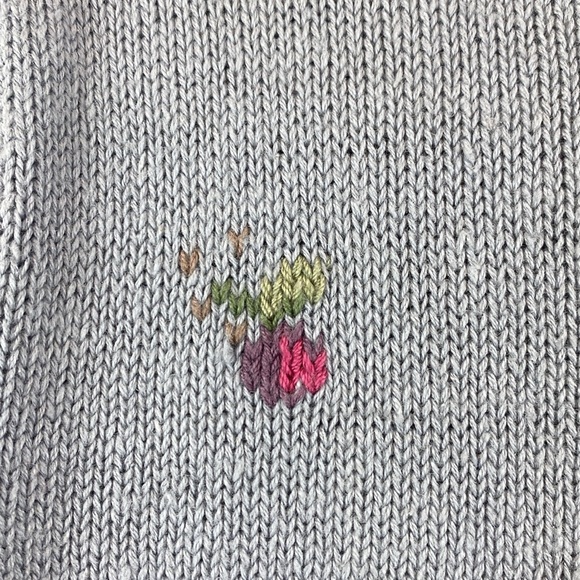 Vtg. Herman Geist hand embroidered cardigan S cottagecore floral 80's feminine - Picture 9 of 12